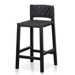Ex Display - Jolen Rattan Bar Stool - Black with Back Bar Stool Oakwood-Core