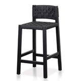 Ex Display - Jolen Rattan Bar Stool - Black with Back Bar Stool Oakwood-Core