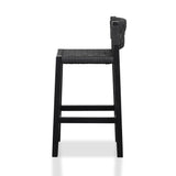 Ex Display - Jolen Rattan Bar Stool - Black with Back Bar Stool Oakwood-Core