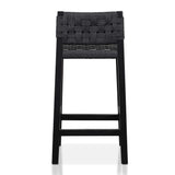 Ex Display - Jolen Rattan Bar Stool - Black with Back Bar Stool Oakwood-Core