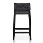 Ex Display - Jolen Rattan Bar Stool - Black with Back Bar Stool Oakwood-Core