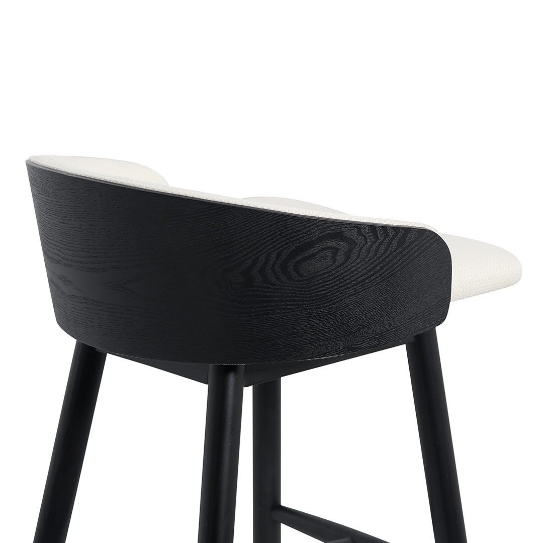 Nicholas 65cm Black Bar Stool - Beige Bar Stool Drake-Core   