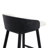Nicholas 65cm Black Bar Stool - Beige Bar Stool Drake-Core   