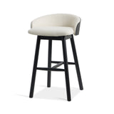 Nicholas 65cm Black Bar Stool - Beige Bar Stool Drake-Core   
