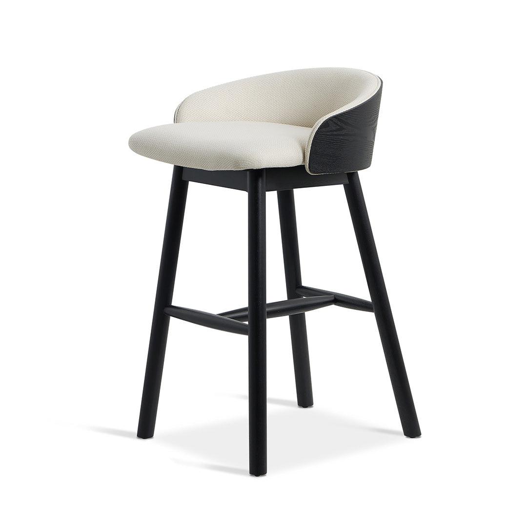Nicholas 65cm Black Bar Stool - Beige Bar Stool Drake-Core   