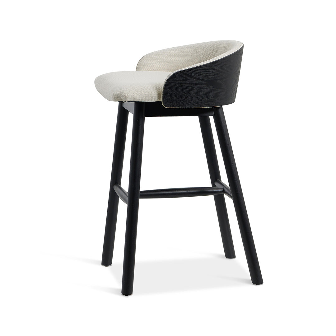 Nicholas 65cm Black Bar Stool - Beige Bar Stool Drake-Core   