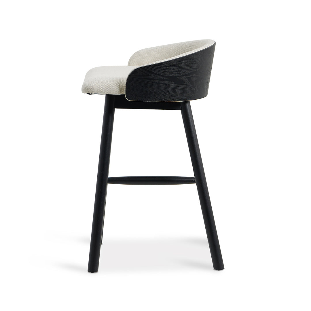 Nicholas 65cm Black Bar Stool - Beige Bar Stool Drake-Core   