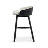 Nicholas 65cm Black Bar Stool - Beige Bar Stool Drake-Core   