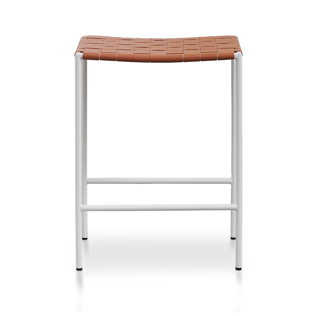 Ex Display - Anika White Frame Bar stool - Tan Bar Stool M-Sun-Core