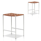 Set of 2 - Anika White Frame Bar stool - Tan Bar Stool M-Sun-Core   