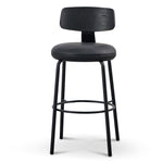 Ex Display - Martino 65cm Bar Stool - Full Black Bar Stool Swady-Core