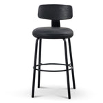 Ex Display - Martino 65cm Bar Stool - Full Black Bar Stool Swady-Core