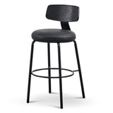 Martino 65cm Bar Stool - Full Black Bar Stool Swady-Core