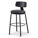 Ex Display - Martino 65cm Bar Stool - Full Black Bar Stool Swady-Core