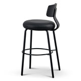 Ex Display - Martino 75cm Bar Stool - Full Black Bar Stool Swady-Core