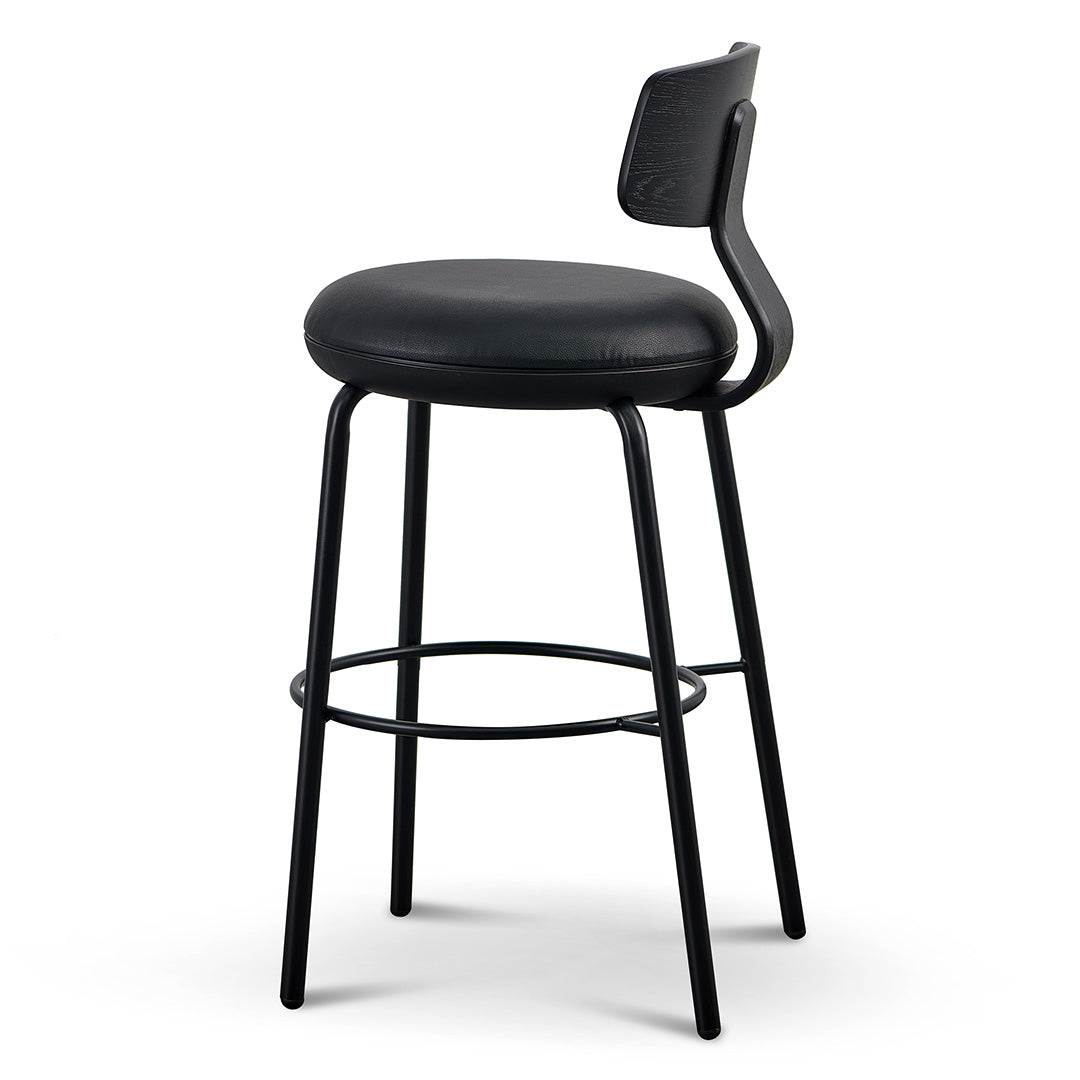 Ex Display - Martino 65cm Bar Stool - Full Black Bar Stool Swady-Core