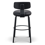 Martino 65cm Bar Stool - Full Black Bar Stool Swady-Core