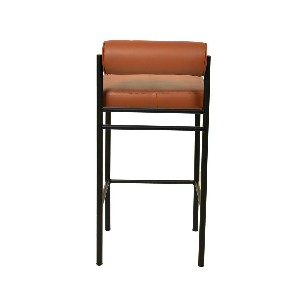 Ex Display - Shaffer 65cm Fabric Bar Stool - Brown Bar Stool Freehold-Core