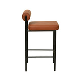 Ex Display - Shaffer 65cm Fabric Bar Stool - Brown Bar Stool Freehold-Core