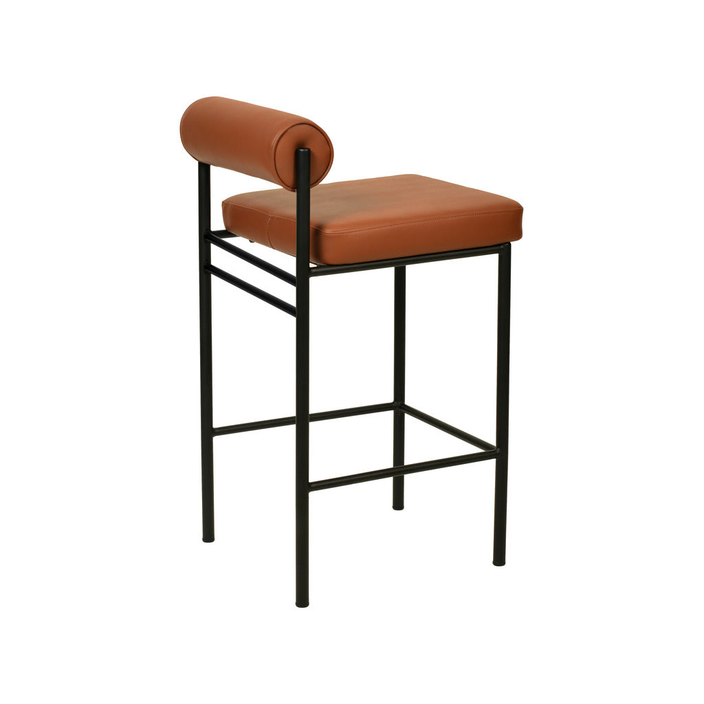 Ex Display - Shaffer 65cm Fabric Bar Stool - Brown Bar Stool Freehold-Core