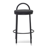 Single - Mclean 63cm Black Frame Bar Stool - Black Boucle Bar Stool Freehold-Core