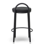 Single - Mclean 63cm Black Frame Bar Stool - Black Boucle Bar Stool Freehold-Core