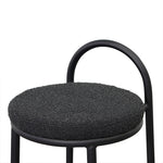 Single - Mclean 63cm Black Frame Bar Stool - Black Boucle Bar Stool Freehold-Core