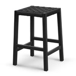 Ex Display - Jolen 65cm Rattan Bar Stool - Full Black Bar Stool Oakwood-Core