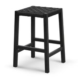 Ex Display - Jolen 65cm Rattan Bar Stool - Full Black Bar Stool Oakwood-Core