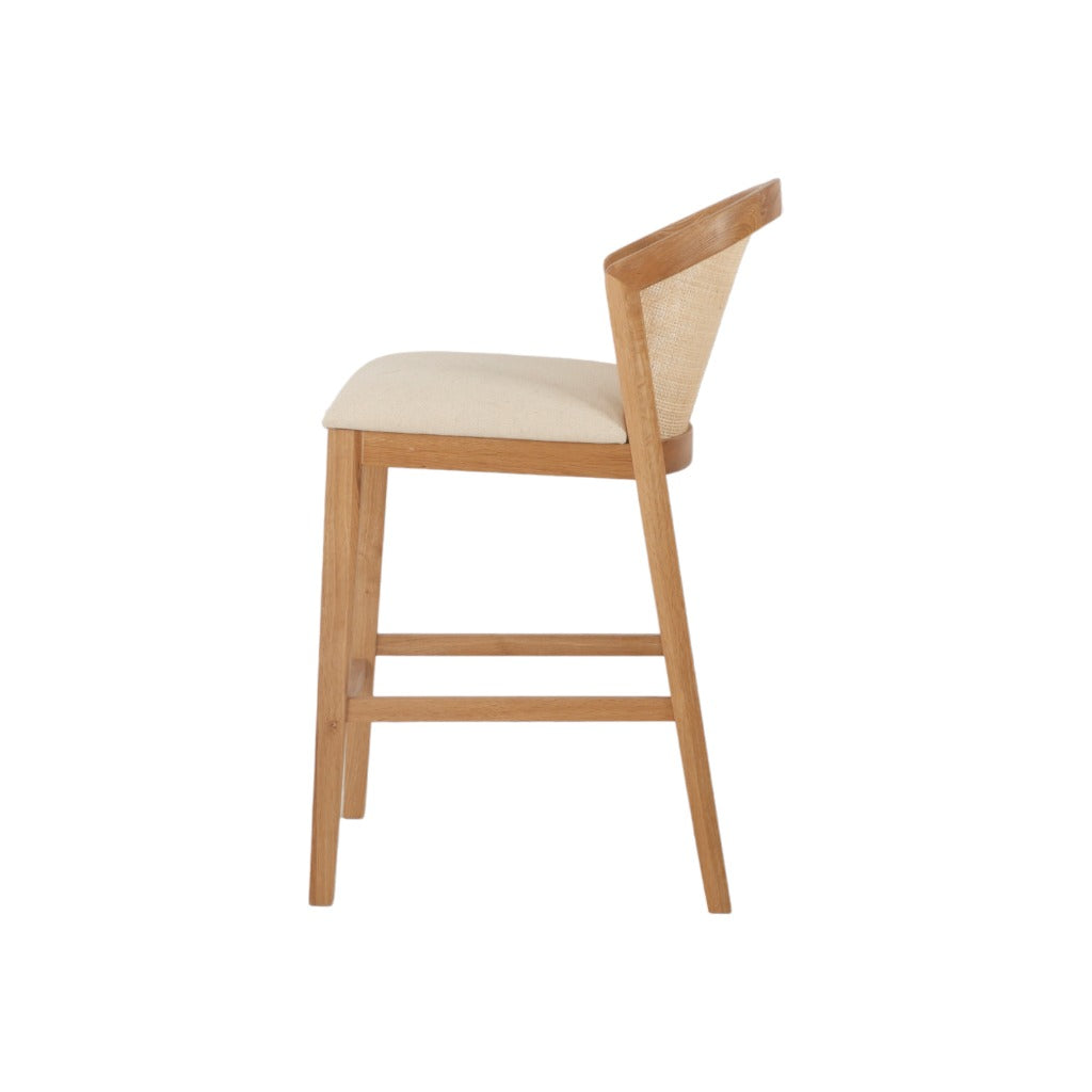 Ex Display - Margie Fabric Barstool - Light Beige Bar Stool LJ-Core