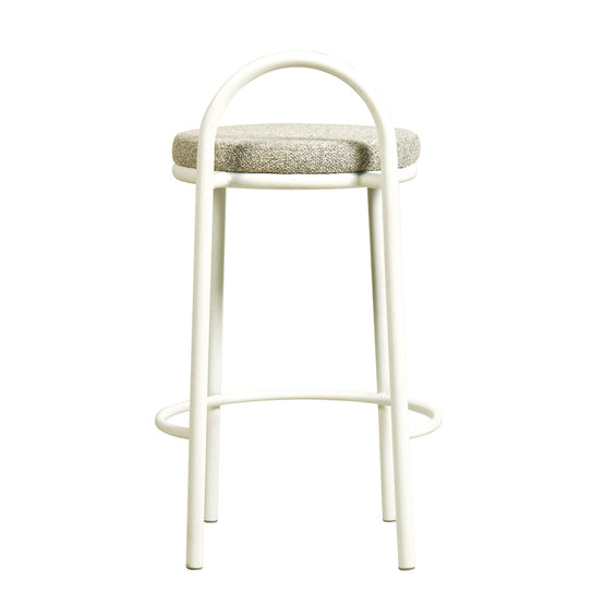 Set of 2 - Mclean 63cm White Frame Bar Stool - Clay Grey Bar Stool Freehold-Core   