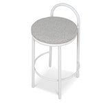 Ex Display - Mclean 65cm White Frame Bar Stool - Clay Grey Bar Stool Freehold-Core