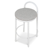 Ex Display - Mclean 65cm White Frame Bar Stool - Clay Grey Bar Stool Freehold-Core