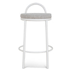 Ex Display - Mclean 65cm White Frame Bar Stool - Clay Grey Bar Stool Freehold-Core