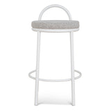 Ex Display - Mclean 65cm White Frame Bar Stool - Clay Grey Bar Stool Freehold-Core