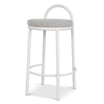 Ex Display - Mclean 65cm White Frame Bar Stool - Clay Grey Bar Stool Freehold-Core