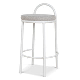 Ex Display - Mclean 65cm White Frame Bar Stool - Clay Grey Bar Stool Freehold-Core