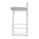 Ex Display - Mclean 65cm White Frame Bar Stool - Clay Grey Bar Stool Freehold-Core