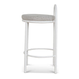 Ex Display - Mclean 65cm White Frame Bar Stool - Clay Grey Bar Stool Freehold-Core