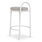 Ex Display - Mclean 65cm White Frame Bar Stool - Clay Grey Bar Stool Freehold-Core