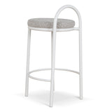 Ex Display - Mclean 65cm White Frame Bar Stool - Clay Grey Bar Stool Freehold-Core