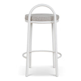 Ex Display - Mclean 65cm White Frame Bar Stool - Clay Grey Bar Stool Freehold-Core