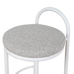 Ex Display - Mclean 65cm White Frame Bar Stool - Clay Grey Bar Stool Freehold-Core