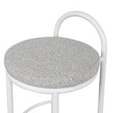 Ex Display - Mclean 65cm White Frame Bar Stool - Clay Grey Bar Stool Freehold-Core