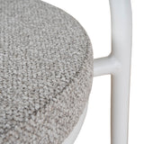 Ex Display - Mclean 65cm White Frame Bar Stool - Clay Grey Bar Stool Freehold-Core