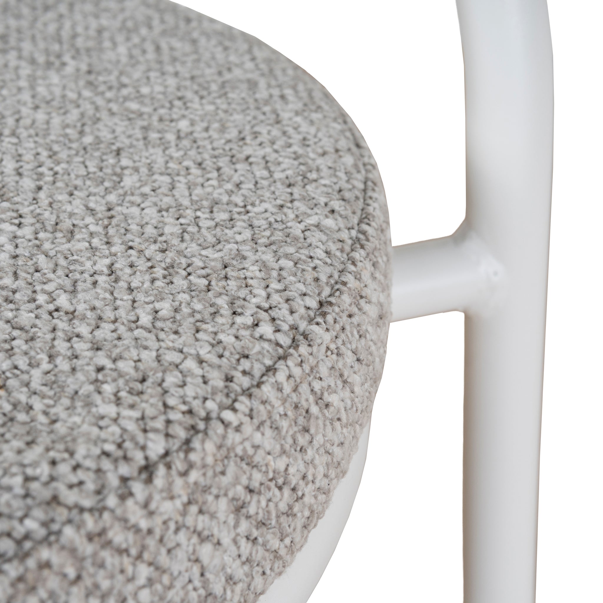 Ex Display - Mclean 65cm White Frame Bar Stool - Clay Grey Bar Stool Freehold-Core