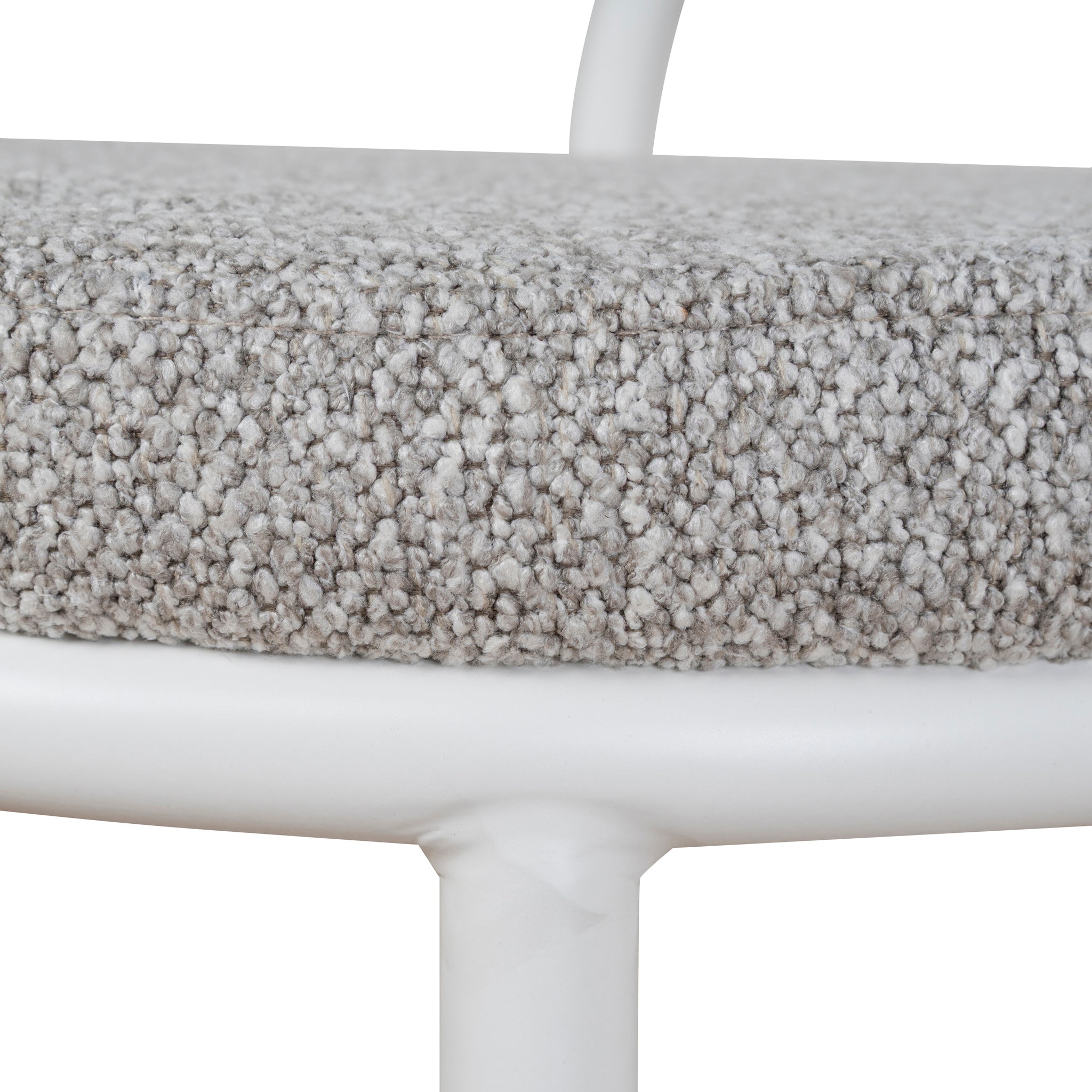 Ex Display - Mclean 65cm White Frame Bar Stool - Clay Grey Bar Stool Freehold-Core