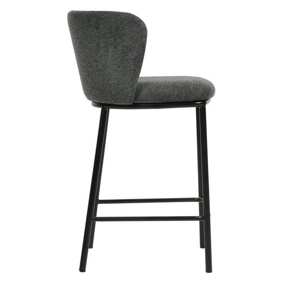 Set of 2 Flossie 65cm Bar Stool Charcoal Grey Interior Secrets