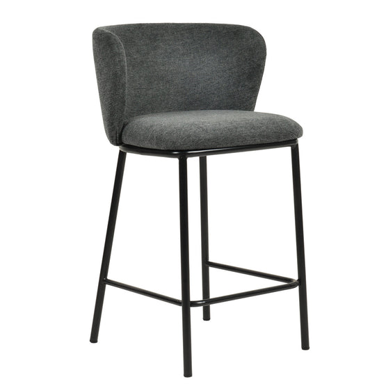 Set of 2 Flossie 65cm Bar Stool Charcoal Grey Interior Secrets