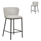 Set of 2 - Flossie 65cm Bar Stool - Coastal Light Grey Bar Stool Freehold-Core   